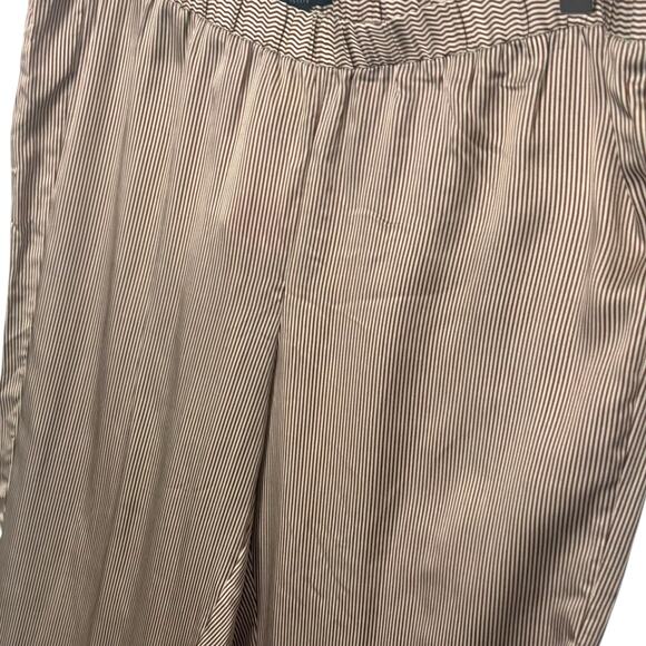 Eileen Fisher Women’s Silk Wide Leg Crop Pants Brown Stripe Petite Large - Picture 7 of 15